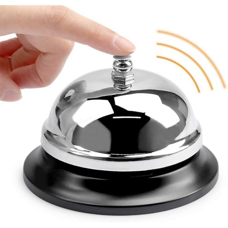 Hongu 2x Campanello Da Tavolo Lucido Metallo Reception Albergo Hote...