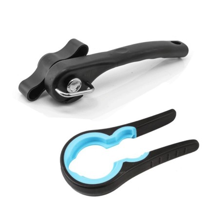 Set 2x Apriscatole acciaio e Apri bottiglie Barattoli Cucina Scatole Manuale kit