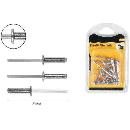 120 Rivetti a strappo in Alluminio Fiore Ferramenta Cantiere Edilizia 20mm punta