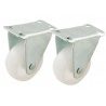 Set 2 ruote plastica per carrello con staffa fissa ruota rotella misure varie