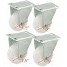 Set 2 ruote plastica per carrello con staffa fissa ruota rotella misure varie