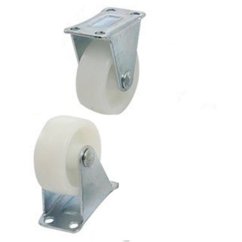 Set 2 ruote plastica per carrello con staffa fissa ruota rotella misure varie