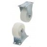 Set 2 ruote plastica per carrello con staffa fissa ruota rotella misure varie