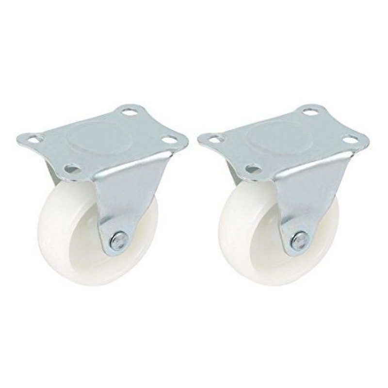 Set 2 ruote plastica per carrello con staffa fissa ruota rotella misure varie