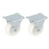 Set 2 ruote plastica per carrello con staffa fissa ruota rotella misure varie