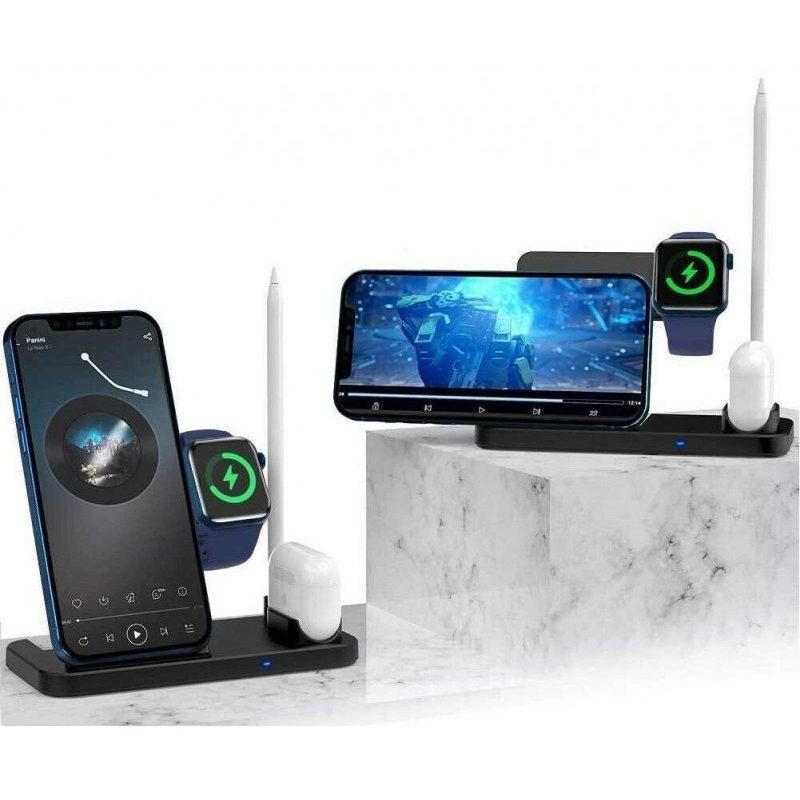 Hongu Base ricarica Docking station wireless Iphone Watch Cuffie po...