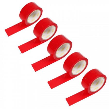 6x Rotoli Nastro Adesivo Telato Rosso Ferramenta Imballaggio Pacchi rotolo Set