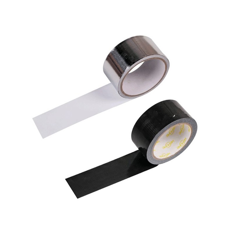 6x Rotoli Nastro Adesivo Telato Argento Nero Imballaggi Multiuso Pacchi