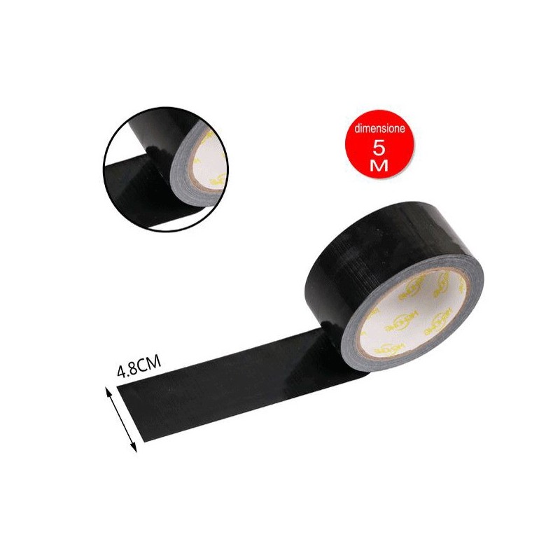 WeHome 6x Rotoli Nastro Adesivo Telato Argento Nero Imballaggi Mult...