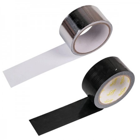 6x Rotoli Nastro Adesivo Telato Argento Nero Imballaggi Multiuso Pacchi