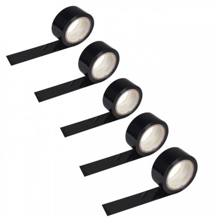 6x Rotoli Nastro Adesivo Telato Argento Nero Imballaggi Multiuso Pacchi