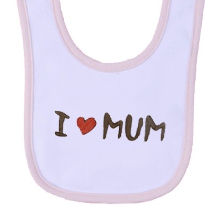 12x Bavaglino i love mum/dad carino bambino bambina neonato neonata bavaglio