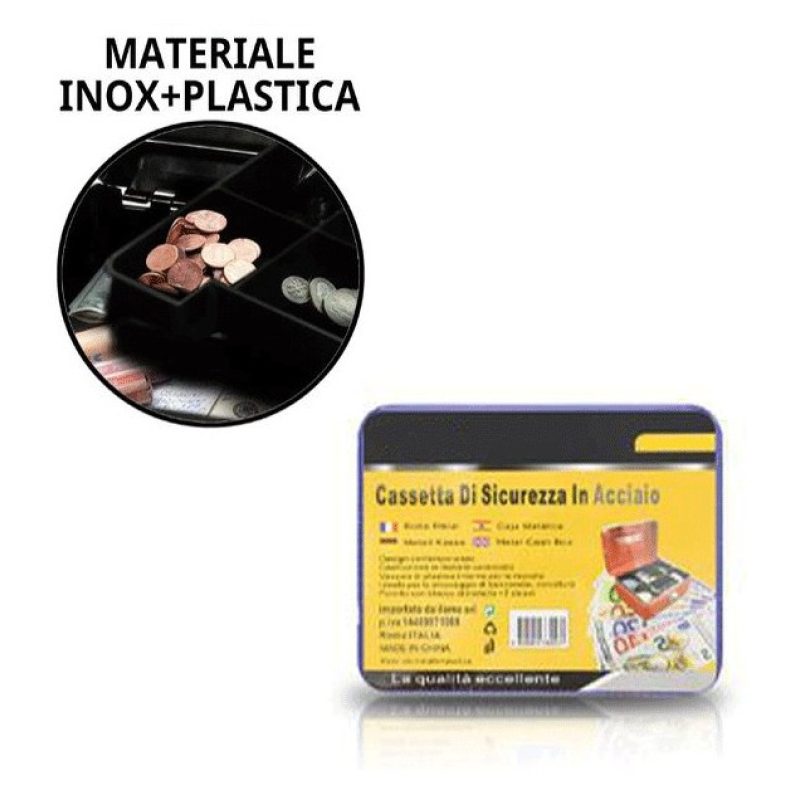 Cassetta di sicurezza portavalori portamonete con chiavi cassaforte...