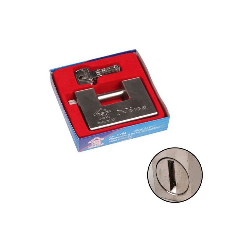 Lucchetto con 4 chiavi Antiscasso Corazzato Catenaccio Serranda Porta Sicurezza