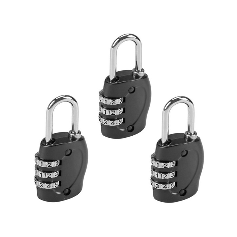 3 Lucchetti a combinazione 3 cifre Bagaglio Valigia Trolley Armadietti Sicurezza