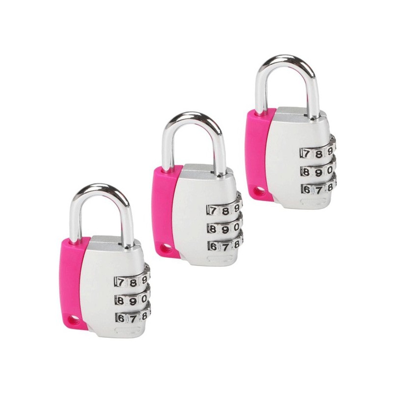 3 Lucchetti a combinazione 3 cifre Bagaglio Valigia Trolley Armadietti Sicurezza