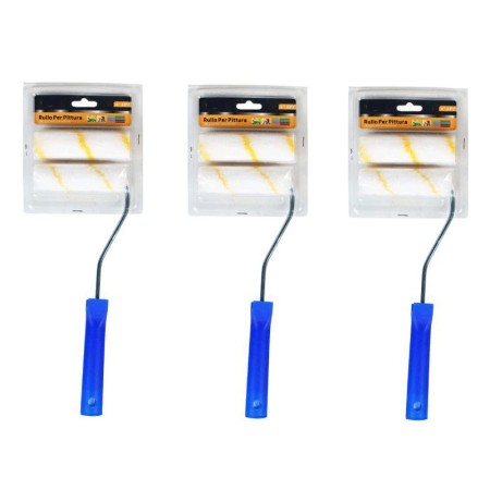 Set 6x Rullo per pittura Pennello Vernice Manico Pareti Tinteggiare Ricambi Casa