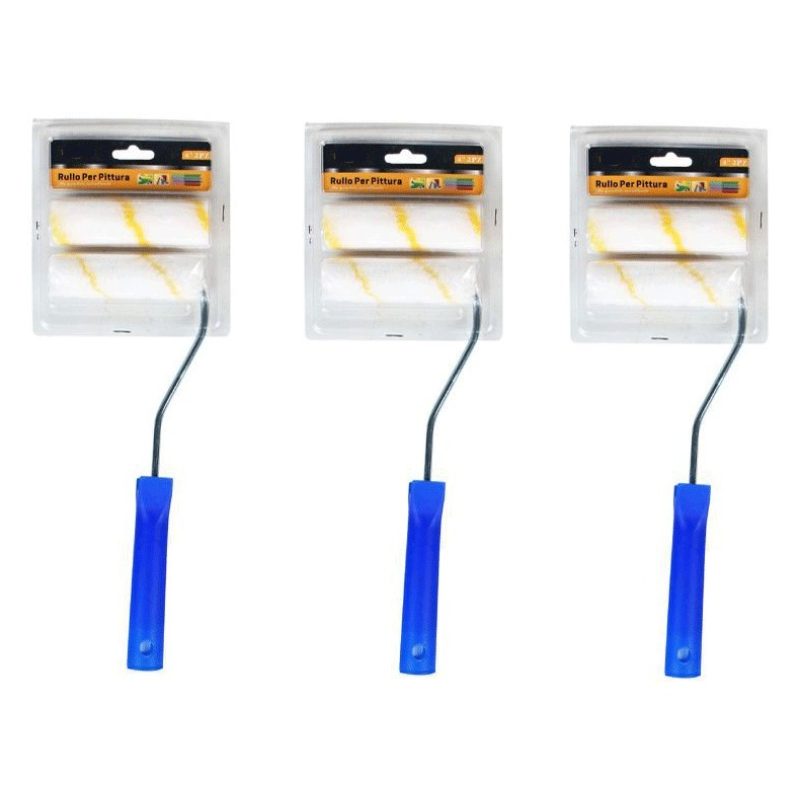 Hongu Set 6x Rullo per pittura Pennello Vernice Manico Pareti Tinte...