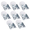 8x Ruote Ruota per Mobili Girevole Rotelle Staffa Carello Trasporto Ricambio set