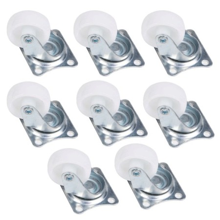 8x Ruote Ruota per Mobili Girevole Rotelle Staffa Carello Trasporto Ricambio set