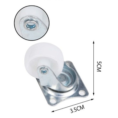 8x Ruote Ruota per Mobili Girevole Rotelle Staffa Carello Trasporto Ricambio set