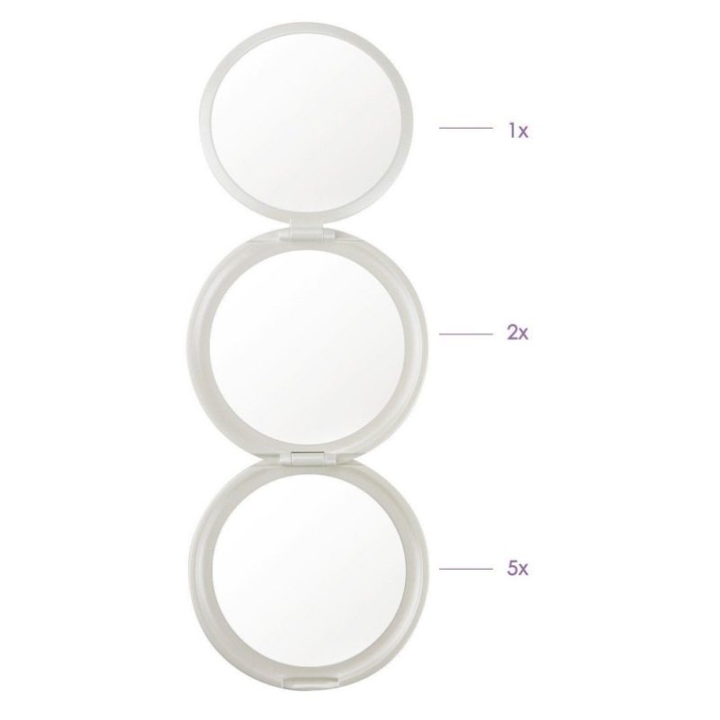BROADCARE Piccolo Specchio Portabile Per Trucco 1/2/5 X di Ingrandimento 3 lati