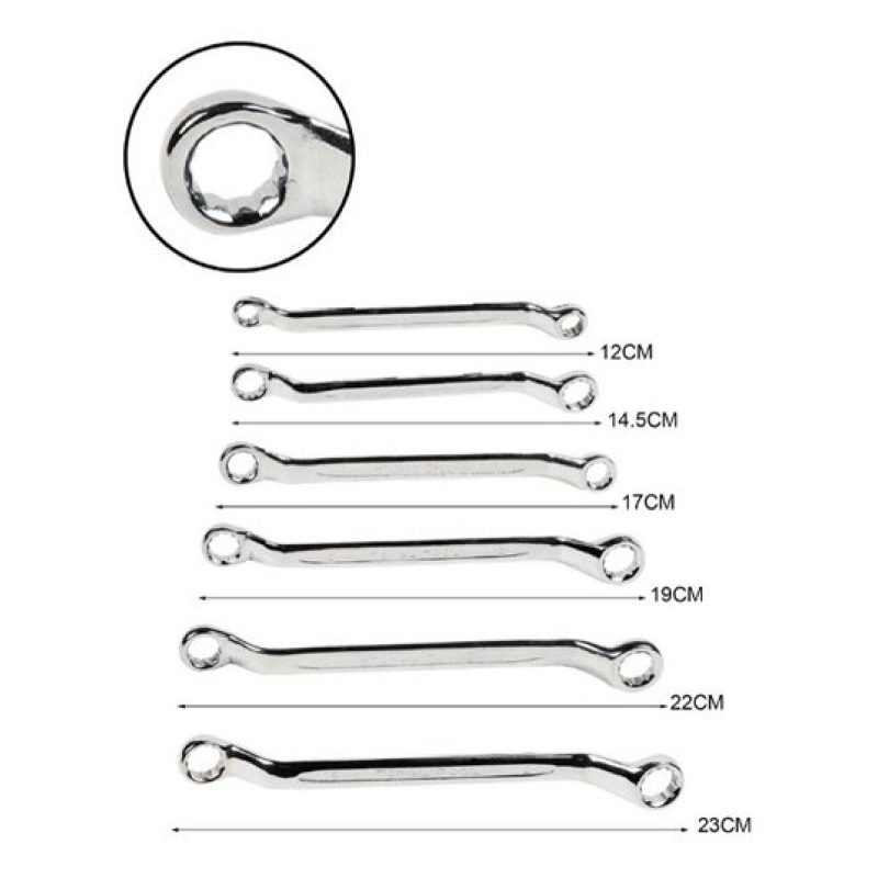 Hongu Kit 6 Chiavi Poligonali Curve inglesi ad anello set doppia in...