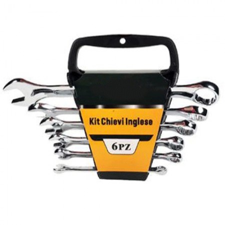 Kit 6 pezzi Chiavi combinate set Forchetta Poligonali in Acciaio Attrezzi Fisse