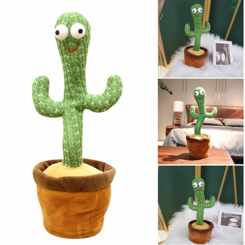 Peluche cactus ballo danzante con led bimbi bambini cactus balla e ripete gioco