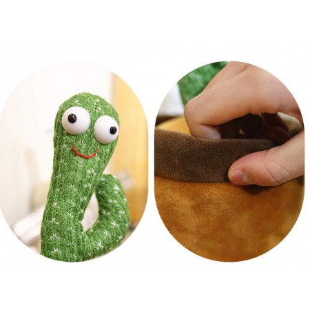 Peluche cactus ballo danzante con led bimbi bambini cactus balla e ripete gioco