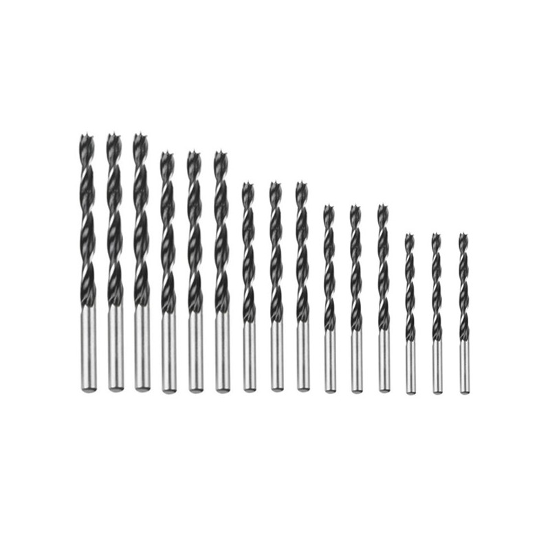 Set 15x Punte per Trapano per Legno Inserti Lavorazioni  Elicoidali Foratura kit