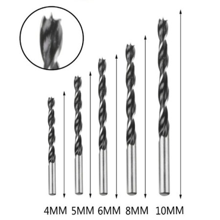 Set 15x Punte per Trapano per Legno Inserti Lavorazioni  Elicoidali Foratura kit