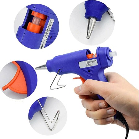2xPistola a caldo 20W Fai da Te Bricolage Artigianato Termocollante Incollatrice
