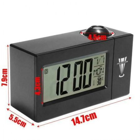 Sveglia Digitale orologio Display LED con proiettore Funzione Data Temperatura