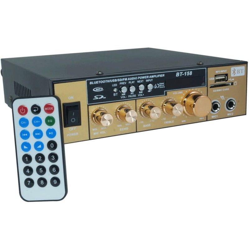Hongu Amplificatore stereo 2 canali Bluetooth Karaoke Mp3 USB SD Ca...