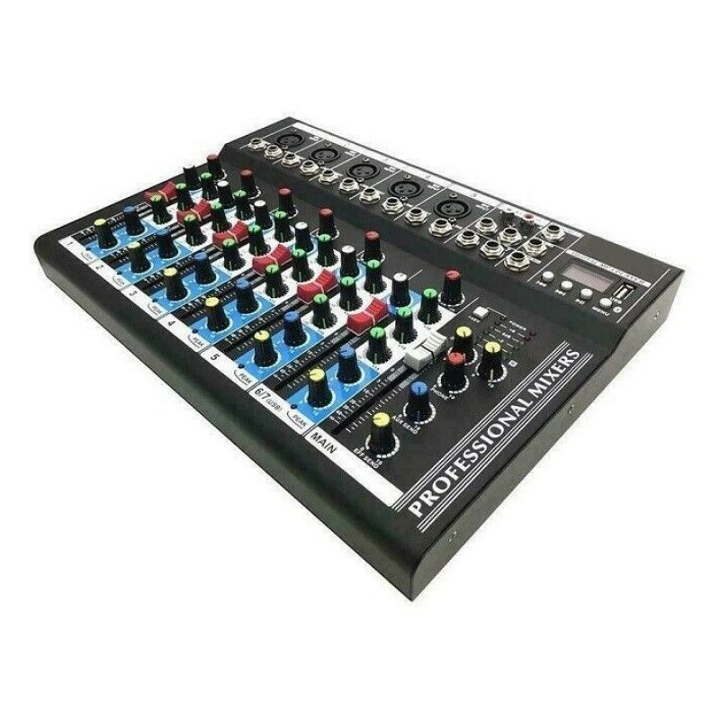 Hongu Mixer professionale a 7 vie canali bluetooth USB Mp3 feste pa...