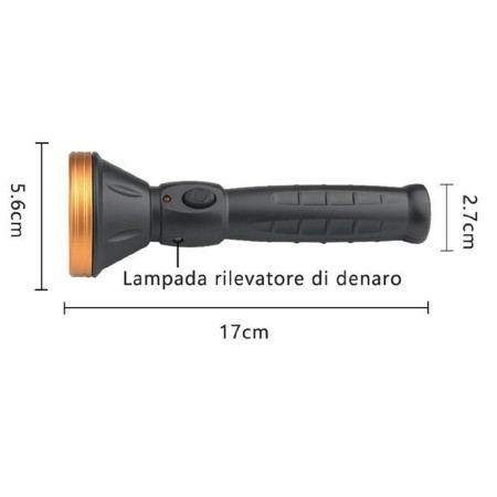Torcia LED UV Multifunzione Ricaricabile Luce Portatile USB Pesca Lampada Lavoro