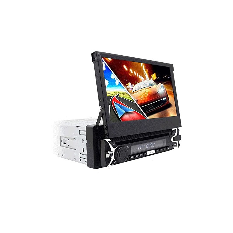 Autoradio 1Din con schermo a scomparsa 7" stereo Bluetooth USB SD Touch screen