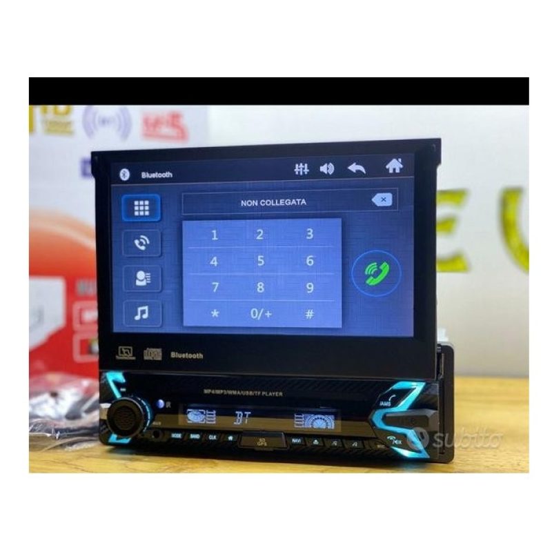Hongu Autoradio 1Din con schermo a scomparsa 7" stereo Bluetooth US...