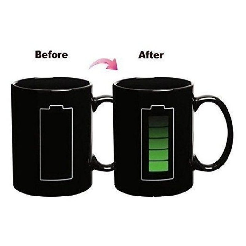 Tazza colazione cambia colore versando bevanda calda termosensibile ceramica