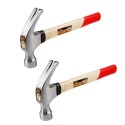 2x Martello da Carpentiere Professionale Manico legno 750g levachiodi testa tonda