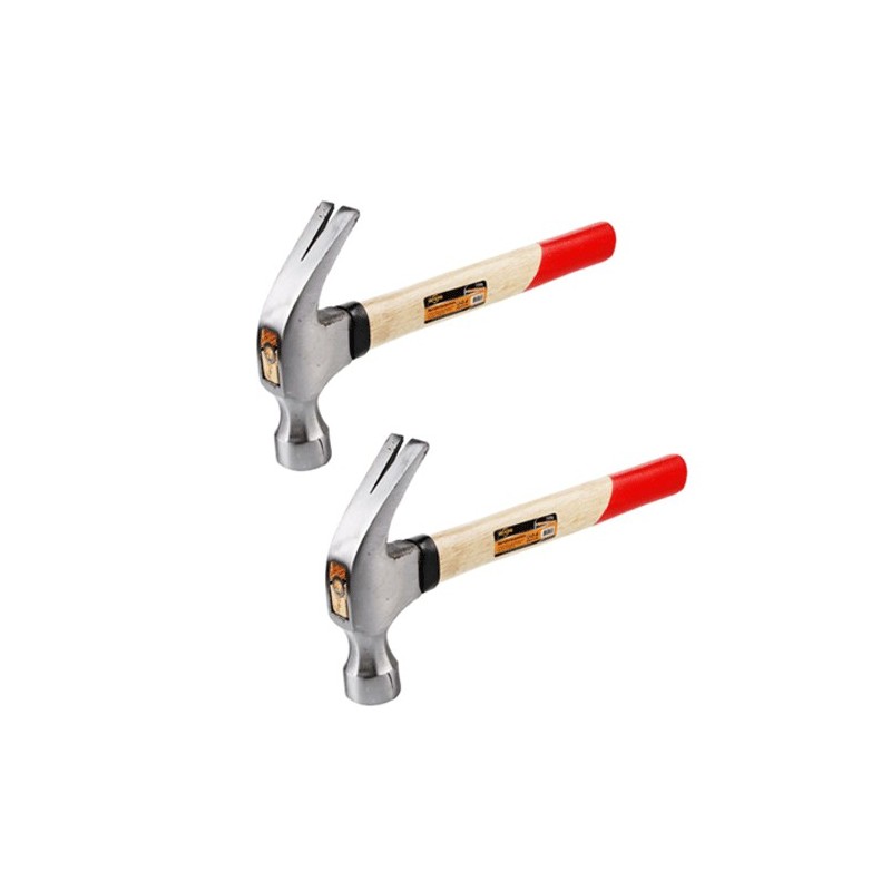 2x Martello da Carpentiere Professionale Manico legno 750g levachiodi testa tonda
