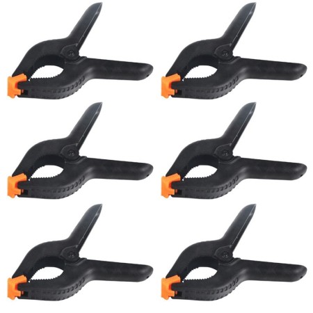 Set 6 Morsetti pinze a Molla in plastica Strettoio Bloccare fissare 9" pinza kit