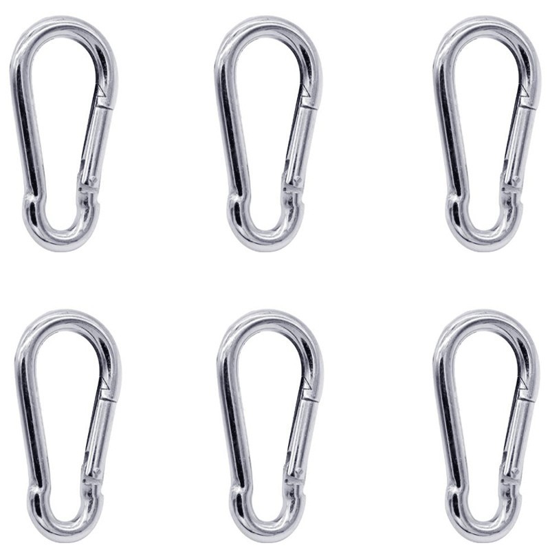 6x Moschettone a pera fibbia portachiavi molla scatto Clip Arrampicata Sicurezza