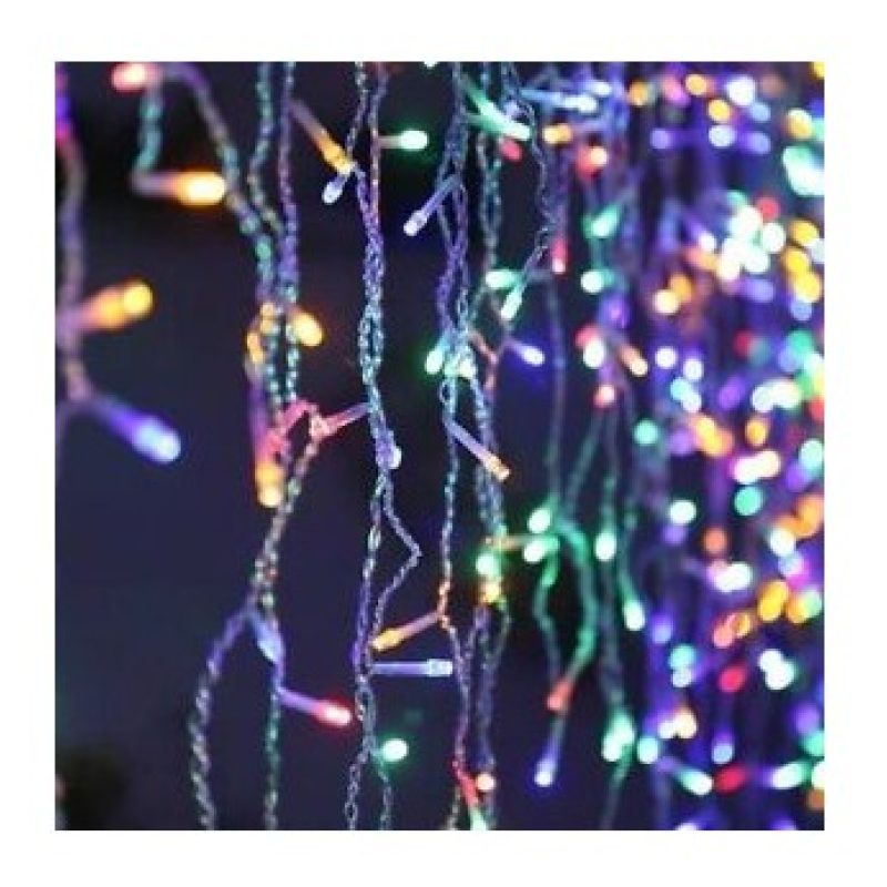 Tenda luminosa cascata luci LED natale esterno RGB Wifi natalizia p...
