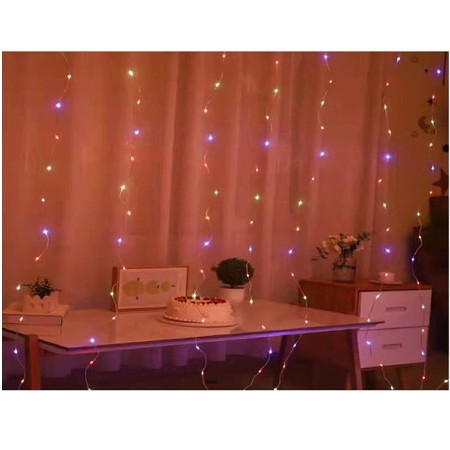 Tenda luminosa cascata luci LED natale esterno RGB Wifi natalizia pioggia smart