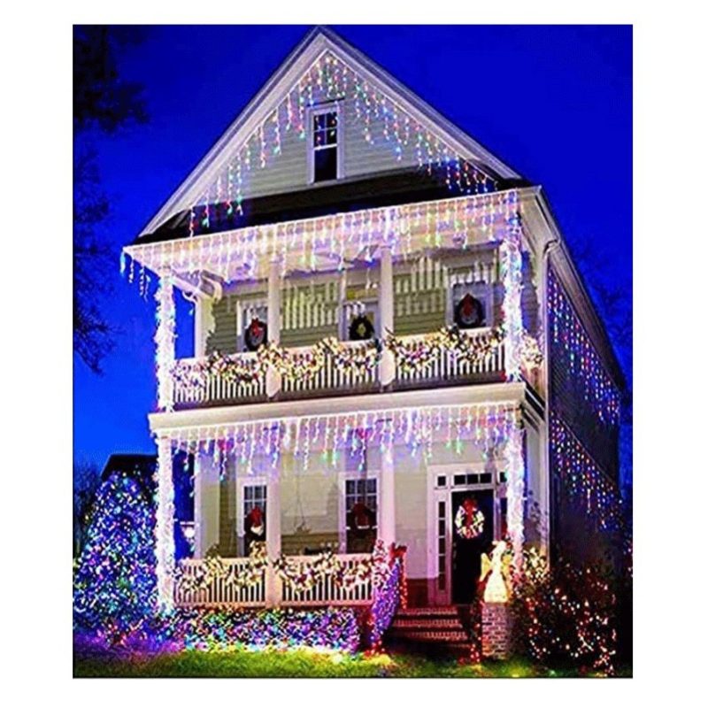 Tenda luminosa cascata luci LED natale esterno RGB Wifi natalizia p...