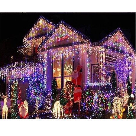 Tenda luminosa cascata luci LED natale esterno RGB Wifi natalizia pioggia smart