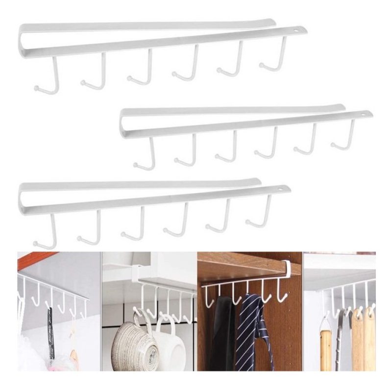 Hongu 3x barre ganci porta oggetti tazzine appendi tazze supporto m...