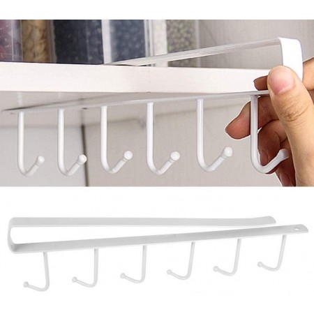 3x barre ganci porta oggetti tazzine appendi tazze supporto mensola con 6 ganci